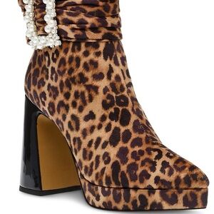 Betsey Johnson Idris Leopard Print Ankle Boots